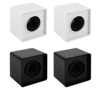 AUEAR, 4 Pack Microphone Flag Station Square Interview Mic with Foam for KTV Black White