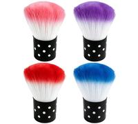AUEAR, 4 Pack Multicolor Nail Powder Brush Nail Dust Brushes Nail Art Cleaner Brush Nail Art Cleaning Tools for Women and Girls