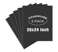 AUEAR, 5 Pack 20x24 Black Foam Boards, Foam Core Poster Board for Display, Mounting, Print, Presentation and Projects, 3/16'' Thick