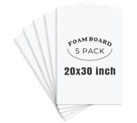 AUEAR, 5 Pack 20x30 White Foam Boards, Foam Core Poster Board for Display, Mounting, Print, Presentation and Projects, 1/8'' Thick