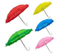 AUEAR, 5 Pack Cute Mini Small Umbrella Bright Varied 5 Color for Photography Props Craft Home Table Decoration