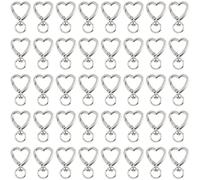 AUEAR, 50 Pack Heart Shape Metal Spring Snap Hook Keychain Clip for DIY Craft Bag Accessories