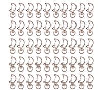 AUEAR, 50 Pack Silver Swivel Lobster Claw Clasps Metal Spring Snap Moon Keychains Lanyard Clip Snap Hooks Split Key Ring for DIY Crafts