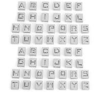 AUEAR, 52 Pack 8 mm Slide Charm Alphabet Hollow Out A-Z Letters Charms for DIY Craft Jewelry Making Silver