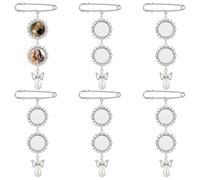 AUEAR, 6 Pack Sublimation Bouquet Photo Charms Blank Pin Pouch with Angel Pendant Wedding Memory Bridal Picture Clip for DIY Jewelry Making 2 Sheet Round