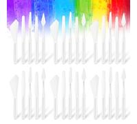 AUEAR, 6 Sets Plastic Artist Spatula Palette Knives Set Art Tools for Mixing Painting 5 Styles