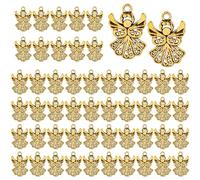 AUEAR, Angel Charms Pendants Tibetan Fairy Angel Pendant for DIY Bracelet Necklace Jewelry Making, 50 Pack, Alloy, No Gemstone