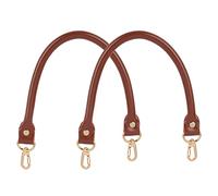 AUEAR, Brown Leather Bag Strap Replacement, 2 Pcs, 15.7 x 0.55 Inches, Compatible with Small Bags, Handbags, Clutches, Cross-Body Bags, Purses