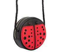 AUEAR, Cute Ladybug Purse Mini Pu Leather Cross Body Bag Wallet Pouch for Women and Female, Black Red, Ladybug