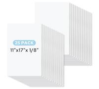 AUEAR, Foam Boards 25 Pack 11x17 inches Bulk 1/8" Thickness White Foam Core Board Presentation Sheet Multipurpose Blank Boarding for Presentation Project Crafts Mounting School Display