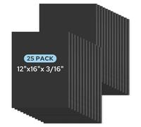 AUEAR, Foam Boards 25 Pack 12x16inches Bulk 3/16" Thickness Black Foam Core Board Presentation Sheet Multipurpose Black Boarding for Presentation Project Crafts Mounting School Display