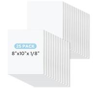 AUEAR, Foam Boards 25 Pack 8x10 inches Bulk 1/8" Thickness White Foam Core Board Presentation Sheet Multipurpose Blank Boarding for Presentation Project Crafts Mounting School Display