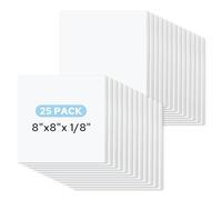 AUEAR, Foam Boards 25 Pack 8x8 inches Bulk 1/8" Thickness White Foam Core Board Presentation Sheet Multipurpose Blank Boarding for Presentation Project Crafts Mounting School Display
