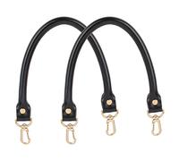 AUEAR, Replacement Handles Bag Purses Straps Black Handbag Strap for Handmade Bag Straw Bag (15.7 Inches, Style A, 2 Pack), Black, Style A