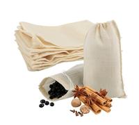 AUEAR, Reusable Drawstring Cotton Soup Bags Coffee Chinese Medicine Tea Bag Brew Straining Herbs Cheesecloth Bone Broth Gravy Stew (12 Pack, 4"x6")