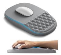 AUEDROT Ergonomic Mouse Mat with Wrist Rest Support 2 in 1 Mouse Pad & Wrist Rest Massage Desk Mat with Gel Cushion Non-Slip for Office & Gaming, for Gift, Grey