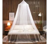AUEJACKY Large Universal Mosquito Net Bed Canopy Cot Mosquito Net Dome Square Double Bed Protection (White A)