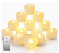 Auemaniliy LED Tea Light, Remote Control Tea Light, Electric Flashing Battery Operated LED Candle 3.2 x 3.6 cm for Wedding Party Halloween Christmas Home Decor Pack of 24