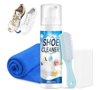 Auensten Shoe Cleaner Kit, White Shoe Cleaner and Sneaker Cleaning Kit for Leather, Canvas and Suede, Tennis Shoe Cleaner with Brush and Microfiber Cloth