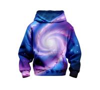 Aueoero 3D Printed Hoodie Boys Girls Kids Sweatshirts Pullover Cool Clothes Black Red, Universe, 12-13 Jahre