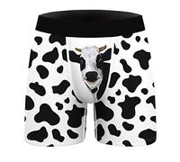 Aueyan Mens Boxer Briefs Funny Novelty Underwear Hilarious Gifts for Men No Fly, 1 Piece,cow, M