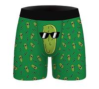 Aueyan Mens Boxer Briefs Funny Novelty Underwear Hilarious Gifts for Men No Fly, 1 Piece,pickle, Medium