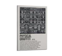 AUEYQWHE Physical Graffiti by Led Zeppelin Poster Wall Art Aesthetic Cover Poster Design Painting for Living Room Bed Room 08x12inch(20x30cm) Frame-style