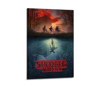 AUEYQWHE Stranger Things Poster Wall Art Aesthetic Cover Poster Design Painting for Living Room Bed Room 12x18inch(30x45cm) Frame-style