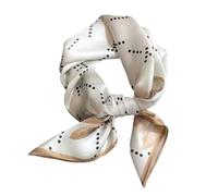 Aufeel 100% Pure Mulberry Silk Square Scarf for Hair-27''x27''- Women Silk Neckerchief Head Wrap Scarf, White Fashion, Medium