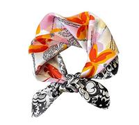 Aufeel - 100% Pure Mulberry Square Silk Scarf - For Women - 53.3 x 53.3 cm, Black, S