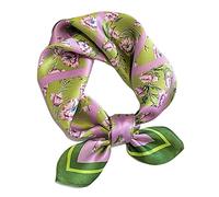 Aufeel 100% Real Mulberry Silk Women Small Square Neck Scarfs 21" Lightweight Headscarf Printed Neckerchief Gift Packed, Dancing Beauty, S