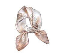 Aufeel 100% Real Mulberry Silk Women Small Square Neck Scarfs 21" Lightweight Headscarf Printed Neckerchief Gift Packed, Pale Pink, S