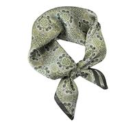 Aufeel 100% Real Mulberry Silk Women Small Square Neck Scarfs 21" Lightweight Headscarf Printed Neckerchief Gift Packed, Vintage Green, S