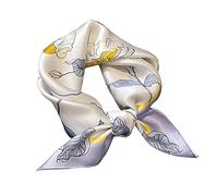 Aufeel 100% Real Mulberry Silk Women Small Square Neck Scarfs 21" Lightweight Headscarf Printed Neckerchief Gift Packed, Low-key Fashion, S