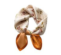 Aufeel 100% Real Mulberry Silk Women Small Square Neck Scarfs 21" Lightweight Headscarf Printed Neckerchief Gift Packed, Floral Beauty, S