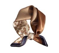 Aufeel 100% Real Mulberry Silk Women Small Square Neck Scarfs 21" Lightweight Headscarf Printed Neckerchief Gift Packed, Copper, S