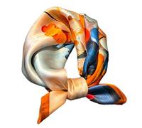 Aufeel 100% Real Mulberry Silk Women Small Square Neck Scarfs 21" Lightweight Headscarf Printed Neckerchief Gift Packed, Ginkgo Print, S