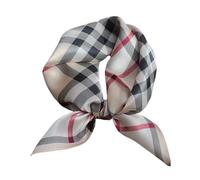 Aufeel 100% Real Mulberry Silk Women Small Square Neck Scarfs 21" Lightweight Headscarf Printed Neckerchief Gift Packed, Khaki, S