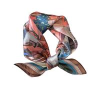 Aufeel 100% Real Mulberry Silk Women Small Square Neck Scarfs 21" Lightweight Headscarf Printed Neckerchief Gift Packed, Romantic Town, S