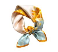 Aufeel 100% Real Mulberry Silk Women Small Square Neck Scarfs 21" Lightweight Headscarf Printed Neckerchief Gift Packed, Gorgeous Fall, S