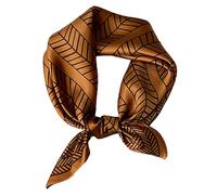 Aufeel 100% Real Mulberry Silk Women Small Square Neck Scarfs 21" Lightweight Headscarf Printed Neckerchief Gift Packed, Shine Copper, S