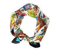 Aufeel Women's 100% Pure Mulberry Silk Small Square Scarf - Neckerchief Women - Silk Headscarf - 21" x 21", Dogs, S