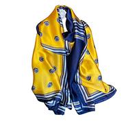 Aufeel Fashion Scarves 100% Silk Felling Scarf Long Lightweight Sunscreen Shawls Wrap for Women Hair Scarves, Db Yellow, Large