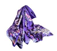 Aufeel Shawls Scarves for Women Silky Satin Wraps Long Headscarf, Deep Purple, Large