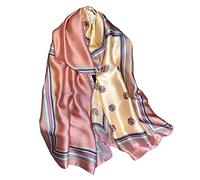 Aufeel Shawls Scarves for Women Silky Satin Wraps Long Headscarf, Pink, Large