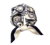 Aufeel Women's 100% Pure Mulberry Silk Small Square Scarf - Neckerchief Women - Silk Headscarf - 21" x 21", Black Border, Small