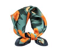 Aufeel Women's 100% Pure Mulberry Silk Small Square Scarf - Neckerchief Women - Silk Headscarf - 21" x 21", Darkgreen, S