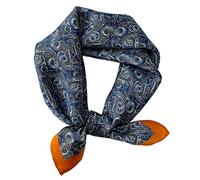 Aufeel Women's 100% Pure Mulberry Silk Small Square Scarf - Neckerchief Women - Silk Headscarf - 21" x 21", Db Orange, S