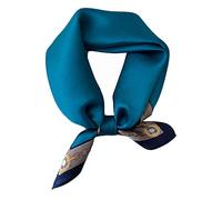 Aufeel Women's 100% Pure Mulberry Silk Small Square Scarf - Neckerchief Women - Silk Headscarf - 21" x 21", Lightblue, S