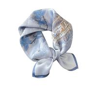 Aufeel Women's 100% Pure Mulberry Silk Small Square Scarf - Neckerchief Women - Silk Headscarf - 21" x 21", Light Grey, S